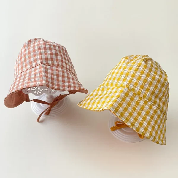 Chapeau Bob Réversible Bébé - Carreaux