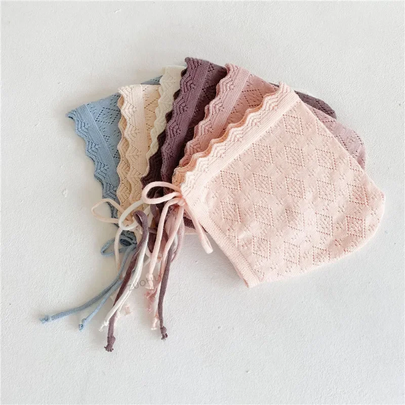 Chapeau Bébé en Coton Tricoté & Dentelle
