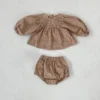Ensemble Bébé Fille - Chemisier & Short à Carreaux – Kaki, 18-24 mois (90 cm)