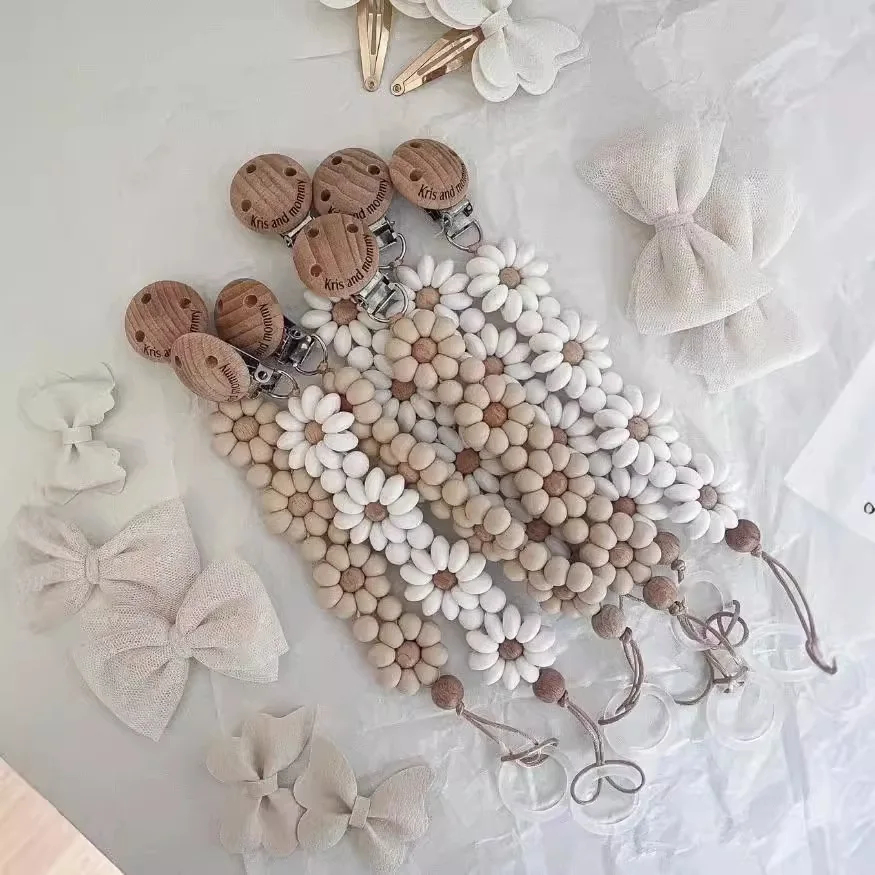 Attache-Sucette en Silicone Fleur